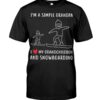 Snowboarding Shirt Sweatshirt Hoodie with Quote I'm A Simple Grandpa I Love My Grandchildren And Snowboarding