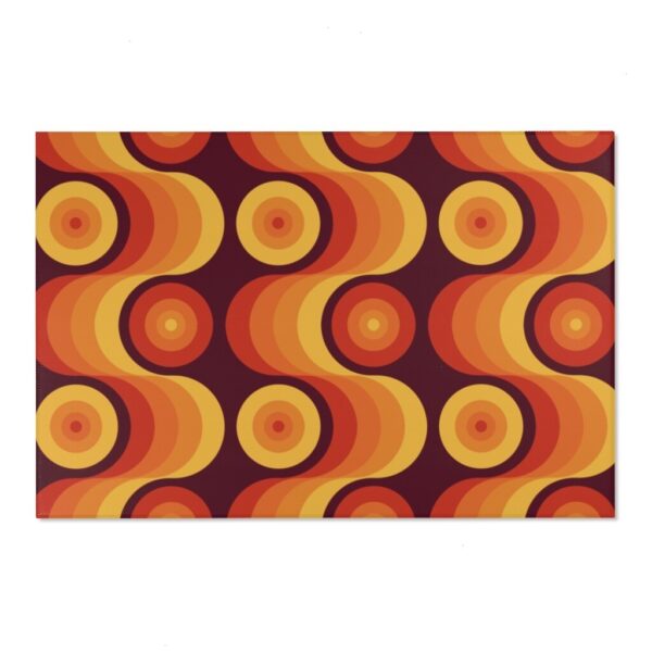1970s Style Area Rug, Mid-century 70s Rug for Living Room - 70's Area Rug, Retro Art Print Carpet Room Decor, 1970s Style Print Design Rug