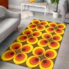 1970s Style Area Rug, Mid-century 70s Rug for Living Room - 70s Funky Vintage Circle Pattern Area Rug