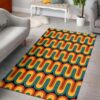 1970s Style Area Rug, Mid-century 70s Rug for Living Room - 70s Retro Vintage Style Area Rug