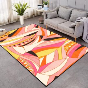 1970s Style Area Rug, Mid-century 70s Rug for Living Room - 70s Rug Retro Groovy Abstract Psychedelic Seamless Pattern Textile And Surface Wavy Printed Are Rug