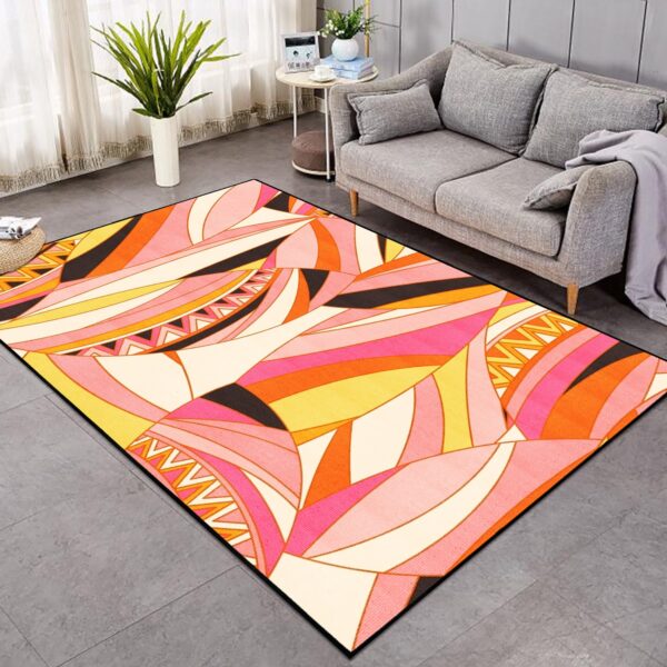 1970s Style Area Rug, Mid-century 70s Rug for Living Room - 70s Rug Retro Groovy Abstract Psychedelic Seamless Pattern Textile And Surface Wavy Printed Are Rug