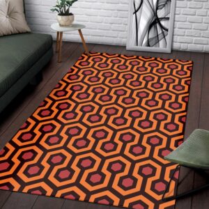 1970s Style Area Rug, Mid-century 70s Rug for Living Room - 70s Style Overlook Hotel Shining Pattern Area Rugs