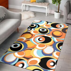 1970s Style Area Rug, Mid-century 70s Rug for Living Room - Hippie Bohemian Festival Hippie Flower 70s Style Area Rug