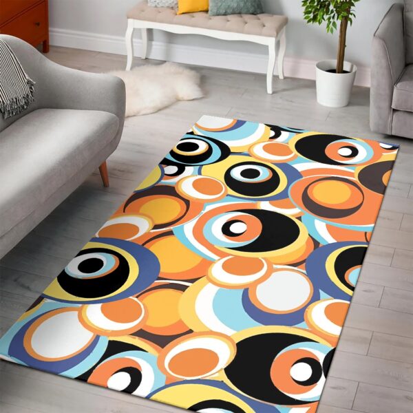 1970s Style Area Rug, Mid-century 70s Rug for Living Room - Hippie Bohemian Festival Hippie Flower 70s Style Area Rug