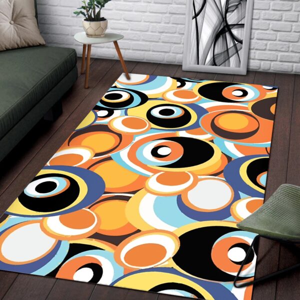 1970s Style Area Rug, Mid-century 70s Rug for Living Room - Hippie Bohemian Festival Hippie Flower 70s Style Area Rug