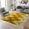 1970s Style Area Rug, Mid-century 70s Rug for Living Room - Personalized Rugs, Aesthetic Rug, 70s Rug, Rug for Bedroom, Abstact Rug, Carpet Rug