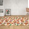 1970s Style Area Rug, Mid-century 70s Rug for Living Room - Psychedelic Mushroom Graphic with 70s Style Area Rug