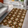 1970s Style Area Rug, Mid-century 70s Rug for Living Room - Retro 70s Style Seventies Vintage Pattern Area Rug