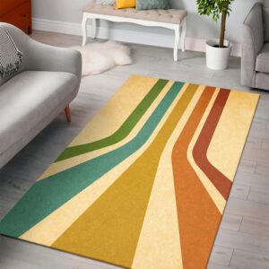 1970s Style Area Rug, Mid-century 70s Rug for Living Room - Retro Vintage 1970s Style Area Rugs