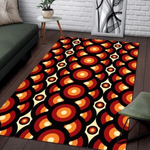 1970s Style Area Rug, Mid-century 70s Rug for Living Room - Retro Vintage Mid Century 70s Style Rugs