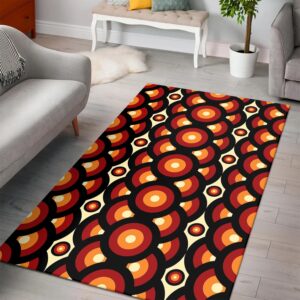 1970s Style Area Rug, Mid-century 70s Rug for Living Room - Retro Vintage Mid Century 70s Style Rugs