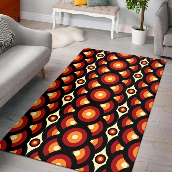 1970s Style Area Rug, Mid-century 70s Rug for Living Room - Retro Vintage Mid Century 70s Style Rugs