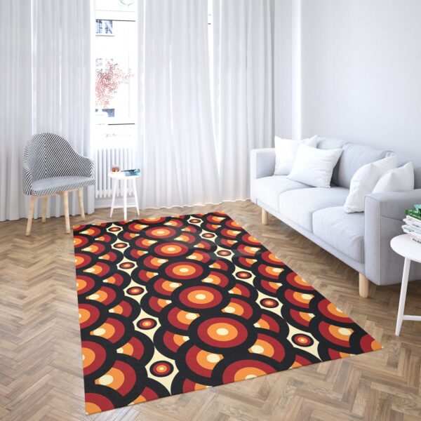 1970s Style Area Rug, Mid-century 70s Rug for Living Room - Retro Vintage Mid Century 70s Style Rugs