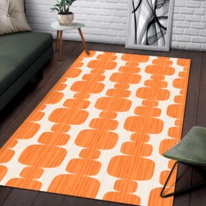 1970s Style Area Rug, Mid-century 70s Rug for Living Room - Vintage Retro Bohemian Pebble Photographic 1970's Style Area Rug