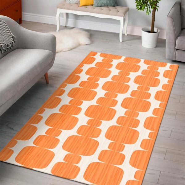 1970s Style Area Rug, Mid-century 70s Rug for Living Room - Vintage Retro Bohemian Pebble Photographic 1970's Style Area Rug