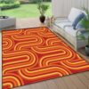 70s Retro Vintage Mid Century Modern Seamless Indoor Outdoor Carpet Kids Nursery Cool Throw Area Rugs for Living Room Bedroom Kitchen Entryway Floor Mat
