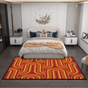 70s Retro Vintage Mid Century Modern Seamless Indoor Outdoor Carpet Kids Nursery Cool Throw Area Rugs for Living Room Bedroom Kitchen Entryway Floor Mat