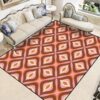 Area Rug 70s Retro Seamless Orange Brown Pink Beige 60s 70s Retro Style Soft Non-Slip Carpet Floor Mat Runner Rug Yoga Mat Indoor Outdoor Home Decor for Living Room Bedroom Kids Room
