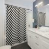 Black Stripes Shower Curtain, Striped Bath Curtain, Modern Bathroom Decor, Simple and Minimal Gift idea, Bathroom Curtain