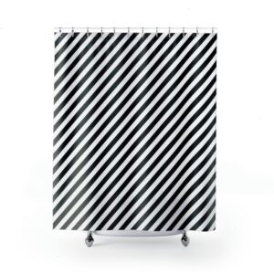 Black Stripes Shower Curtain, Striped Bath Curtain, Modern Bathroom Decor, Simple and Minimal Gift idea, Bathroom Curtain