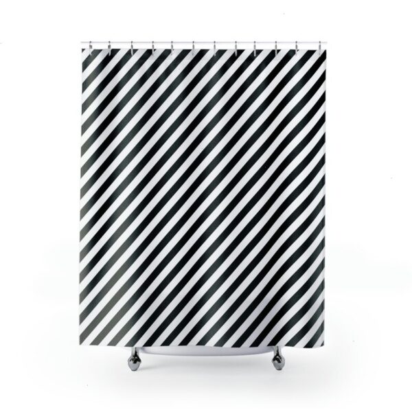 Black Stripes Shower Curtain, Striped Bath Curtain, Modern Bathroom Decor, Simple and Minimal Gift idea, Bathroom Curtain