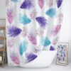 Boho Feathers and Flowers Shower Curtain Optional Bath Mat Bathroom Set Gypsy Spirit