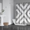 Bold Chevron Design Shower Curtain, Tribal Pattern Bath Curtain, Bohemian Chic Bathroom Decor