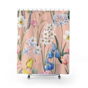 Botanical Flower Field Herbs Bathroom Decor Greenery Shower Curtains Plant Leaves Shower Curtain Nature Bath