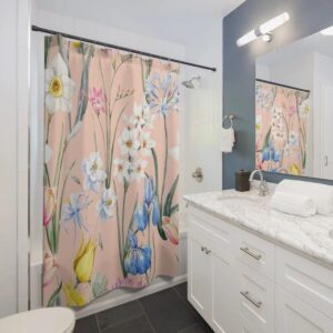 Botanical Flower Field Herbs Bathroom Decor Greenery Shower Curtains Plant Leaves Shower Curtain Nature Bath