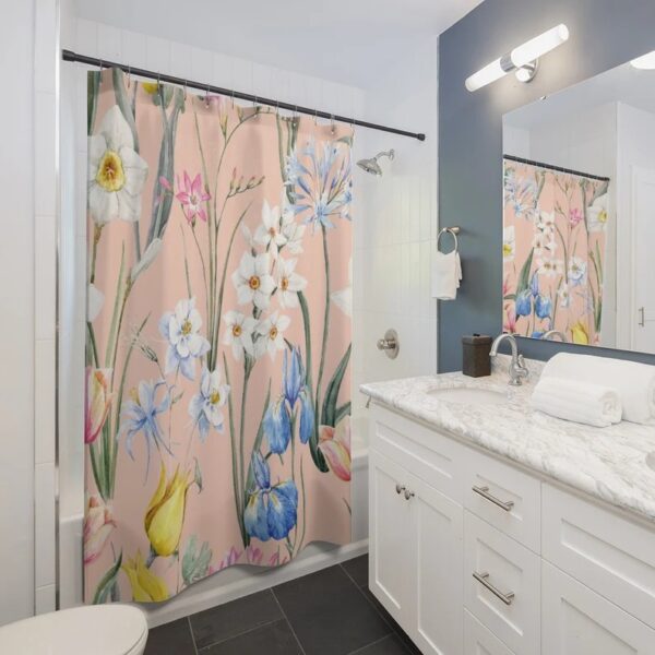 Botanical Flower Field Herbs Bathroom Decor Greenery Shower Curtains Plant Leaves Shower Curtain Nature Bath