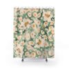 Botanical Shower Curtain Flower Field Herbs Bathroom Decor Greenery Shower Curtains Plant Leaves Shower Curtain