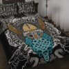 Celtic Raven and Wolf Odin's Helmet Viking Quilt Bed Set, Viking Bed Set Throw, Twin, Queen, King Size, Viking Quilt Bedding Set Blanket, Viking Quilt For Bedroom, Gifts for Viking Lover