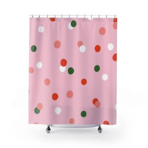 Children Shower Curtain, Pink-Red Bubbles Bathroom Decor and Design, Gift Idea, Shower Design, House Warming Gift