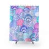 Coastal Shower Curtain, Unique Bathroom Decor Design, Sea Shell, Housewarming Gift, Art Design, Flower Design