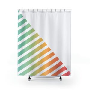 Colorful Retro Shower Curtain, 70s Decor Retro Shower Curtain, Bathroom Decor, Abstract Shower Curtain