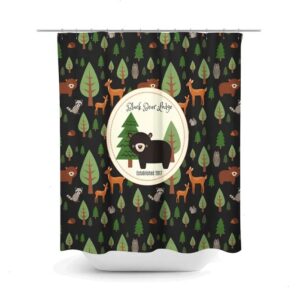 Custom Personalized Shower Curtain, Woodland Bathroom Decor, Bear Shower Curtain, Lodge Theme Shower Curtain