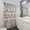 Cute Mushroom Shower Curtain, Retro Shower Curtain, Boho Mushroom Shower Curtain, Gothic, Cottage Core Bathroom Decor