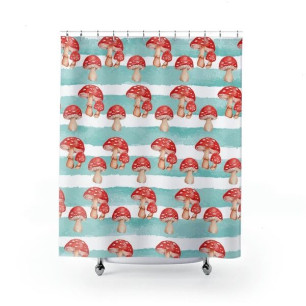 Cute Mushroom Shower Curtain, Retro Shower Curtain, Boho Mushroom Shower Curtain, Gothic, Cottage Core Bathroom Decor