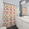 Cute Mushroom Shower Curtain, Retro Shower Curtain, Boho Mushroom Shower Curtain, Gothic Shower Curtain