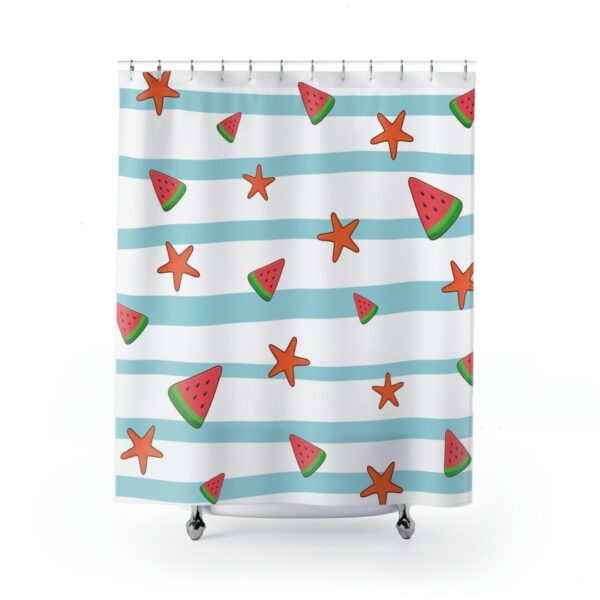 Cute Tropical Curtain, Beach Print, Hawaiian Shower Curtain, Coastal Theme Bathroom Decor, Boho Shower Curtain