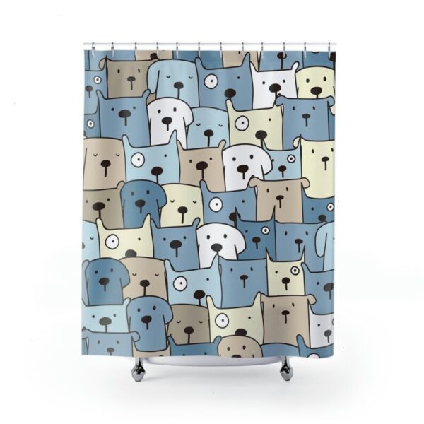 Dog Shower Curtain Dog Lover Gift, Kids Bathroom Shower Curtain, Puppy Dog Lovers Gift, Dog Bath Decor