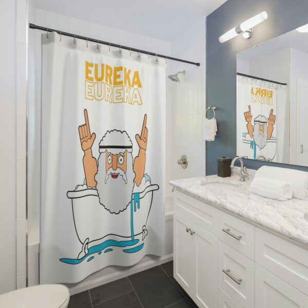 Eureka Eureka Quote Shower Curtain, Archimedes Funny Shower Curtain, Funny Shower Curtain, Nerd Gift Idea