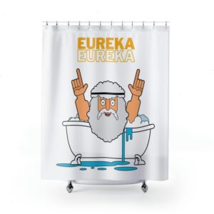 Eureka Eureka Quote Shower Curtain, Archimedes Funny Shower Curtain, Funny Shower Curtain, Nerd Gift Idea