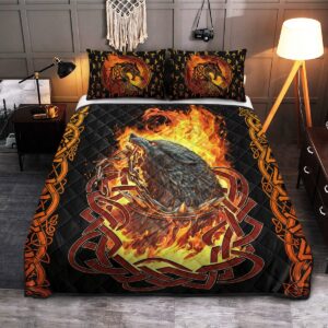Fenrir Was Bound Quilt Bed Set – Viking Quilt Bedding Set Throw, Twin, Queen, King Size, Viking Quilt Bedding Set Blanket, Viking Quilt For Bedroom, Gifts for Viking Lover