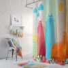 Flossie's Cats Shower Curtain, Optional Towel and Bath Mat, FolkNFunky Bathroom Decor