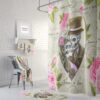 Forever and Ever Skull Shower Curtain Sugar Skulls Optional Bath Mat Bathroom Set Sugar Skull Beige Pink