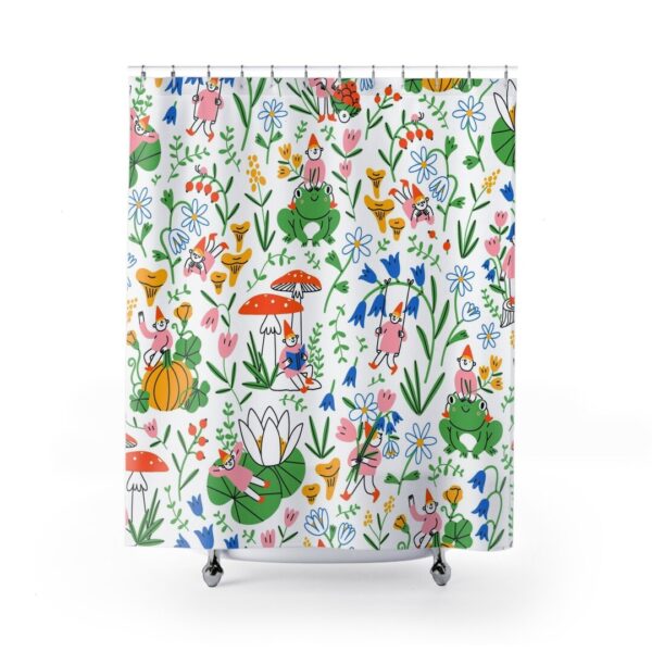 Frog Shower Curtain, Children Bathroom Shower Curtain Print, Kids Bath Design, Frog, Princess, Mushroom, Wonderland Print