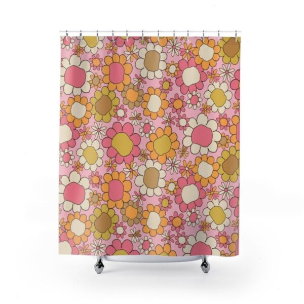 Groovy Retro Shower Curtain, Groovy, Retro, 70s Design and Print, Gift Idea, Housewarming Gift, Cool Design