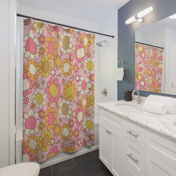 Groovy Retro Shower Curtain, Groovy, Retro, 70s Design and Print, Gift Idea, Housewarming Gift, Cool Design